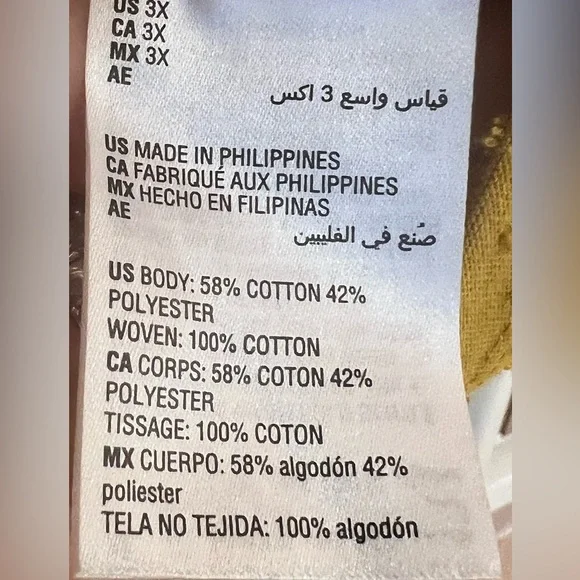 💛PLUS SIZE 💛STYLE AND COMPANY PINPOINT YELLOW/GOLD TUNIC SIZE 3X - Picture 4 of 6